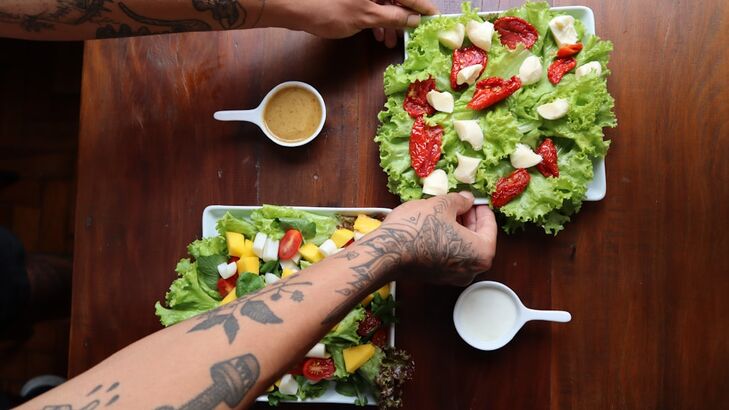 Feldsalat mit Kartoffeldressing