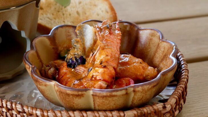 Garnelen, Oliven, Tomaten