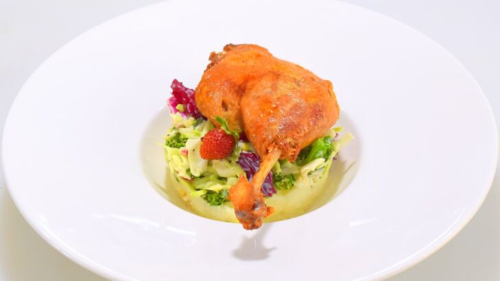 Poularde und Parmesan-Polenta