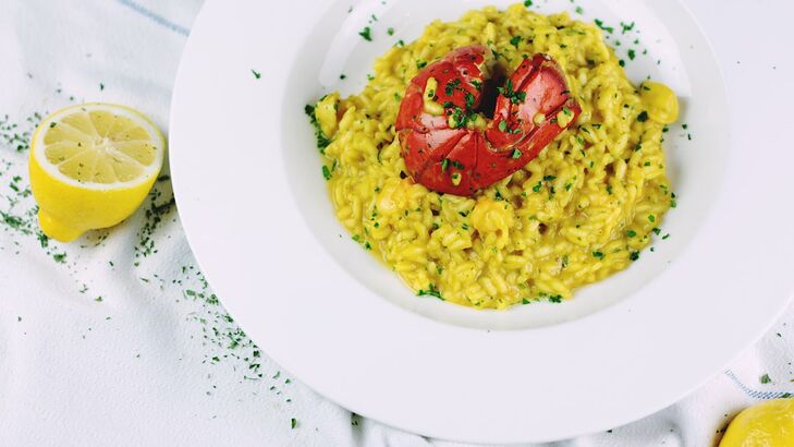 Safranrisotto mit dicken Bohnen