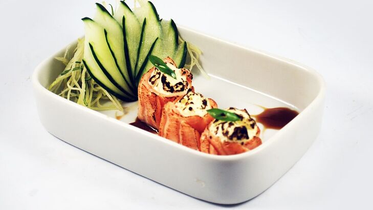 Seezungen–Lachs–Roulade