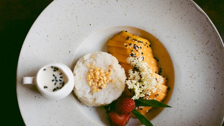Sticky Rice & Mango-Sorbet